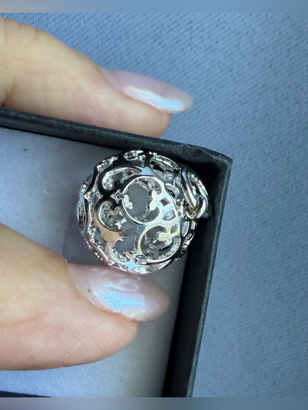 Silver Filigree Round Pendant Necklace Charm